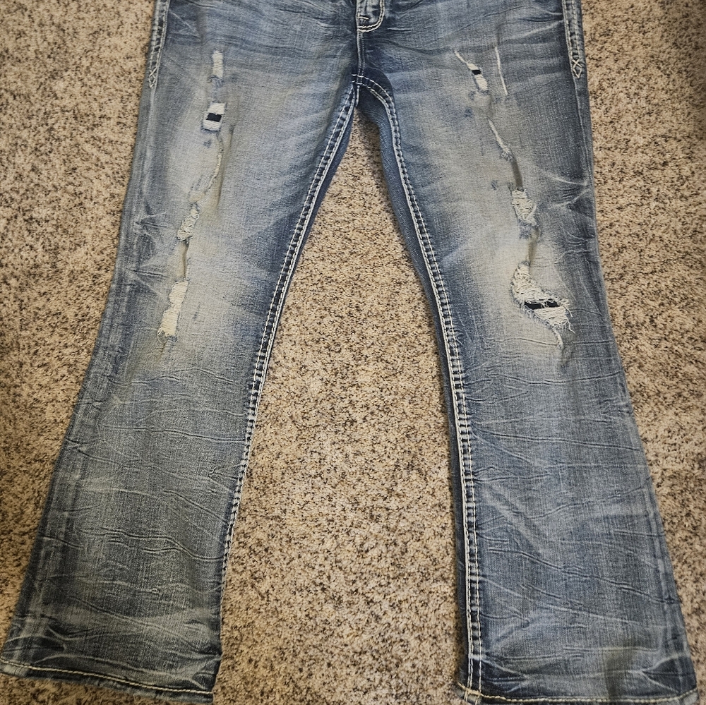 Rock Revival Cambria Easy Boot Stretch Distressed Jeans